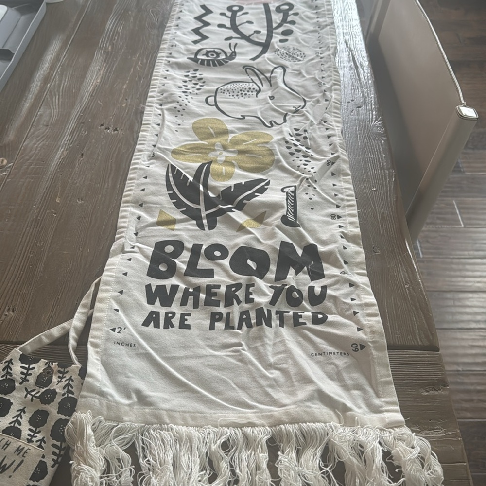 🍂🐇🌻🌼 New Wee Gallery Growth Chart ‘BLOOM WHERE YOU ARE PLANTED’ organic 5’🌻🌼🍂🐇